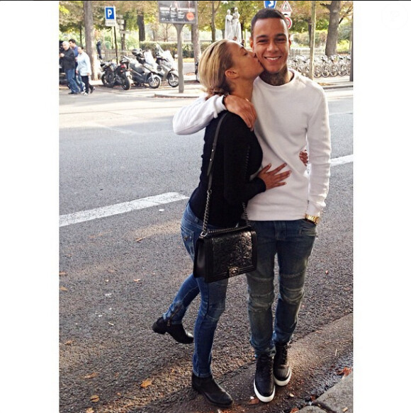 Photo : Gregory Van der Wiel et sa compagne Stéphanie Bertram Rose - photo  issue du compte Instagram du joueur du PSG le 19 juillet 2014 - Purepeople