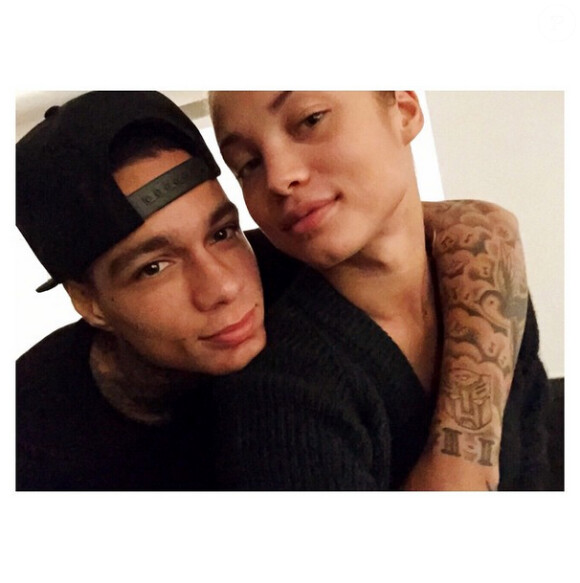 Photo : Gregory Van der Wiel et sa compagne Stéphanie Bertram Rose - photo  issue du compte Instagram du joueur du PSG le 13 novembre 2014 - Purepeople