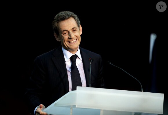 Nicolas Sakozy lors de son meeting à Boulogne-Billancourt le 25 novembre 2014