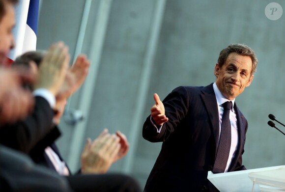 Nicolas Sakozy lors de son meeting à Boulogne-Billancourt le 25 novembre 2014