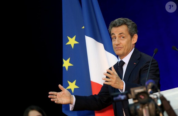 Nicolas Sakozy lors de son meeting à Boulogne-Billancourt le 25 novembre 2014