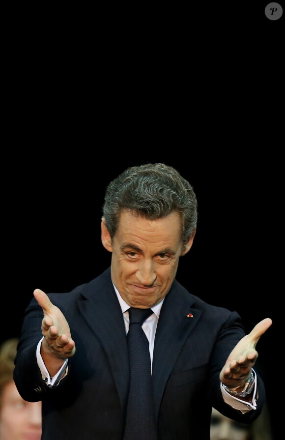 Nicolas Sakozy lors de son meeting à Boulogne-Billancourt le 25 novembre 2014