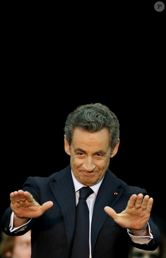Nicolas Sakozy lors de son meeting à Boulogne-Billancourt le 25 novembre 2014