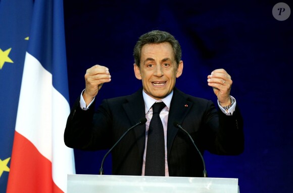 Nicolas Sakozy lors de son meeting à Boulogne-Billancourt le 25 novembre 2014