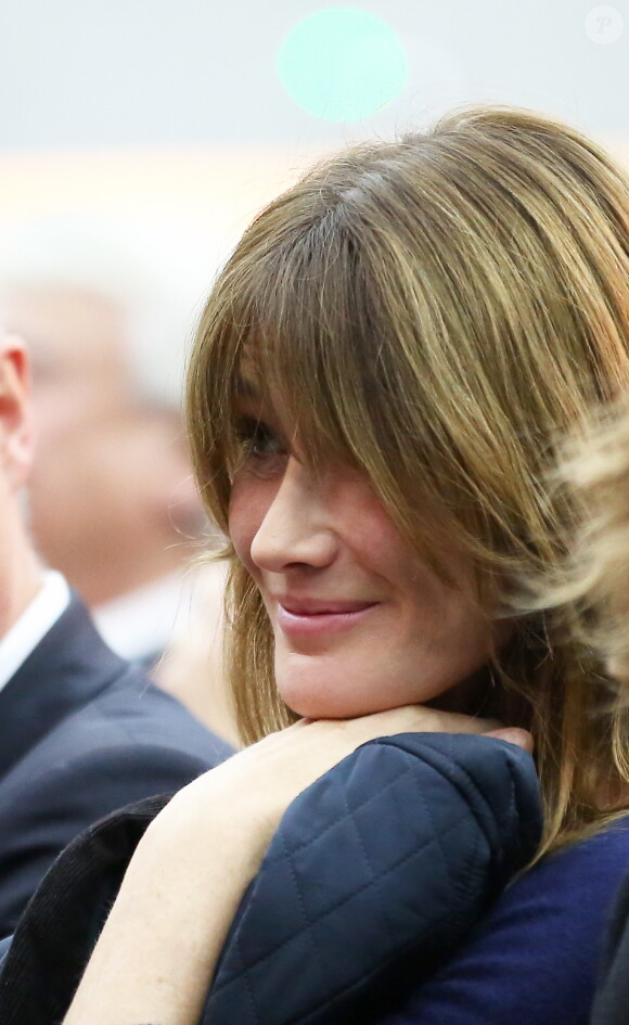 Carla Bruni-Sarkozy lors du meeting de Nicolas Sakozy à Boulogne-Billancourt le 25 septembre 2014