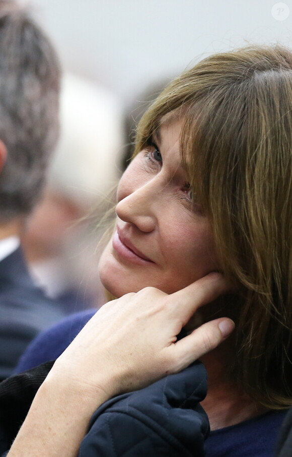 Carla Bruni-Sarkozy lors du meeting de Nicolas Sakozy à Boulogne-Billancourt le 25 septembre 2014
