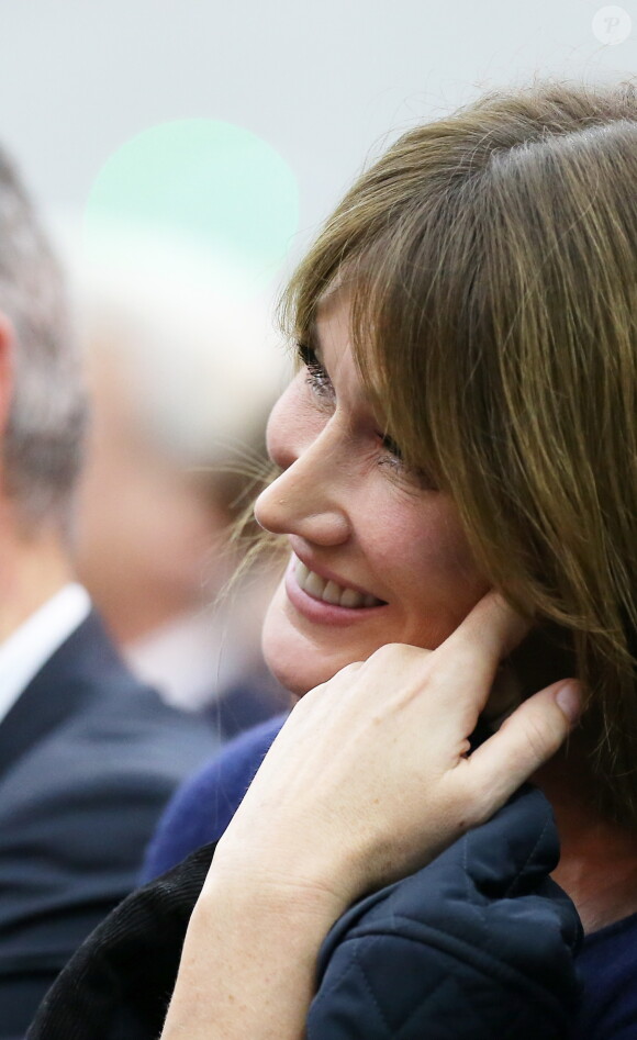 Carla Bruni-Sarkozy lors du meeting de Nicolas Sakozy à Boulogne-Billancourt le 25 septembre 2014