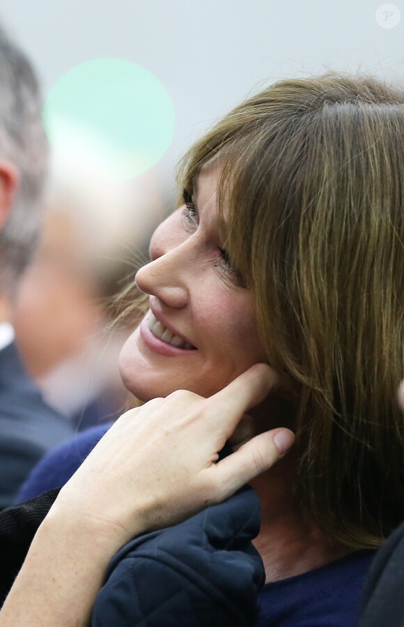 Carla Bruni-Sarkozy lors du meeting de Nicolas Sakozy à Boulogne-Billancourt le 25 septembre 2014