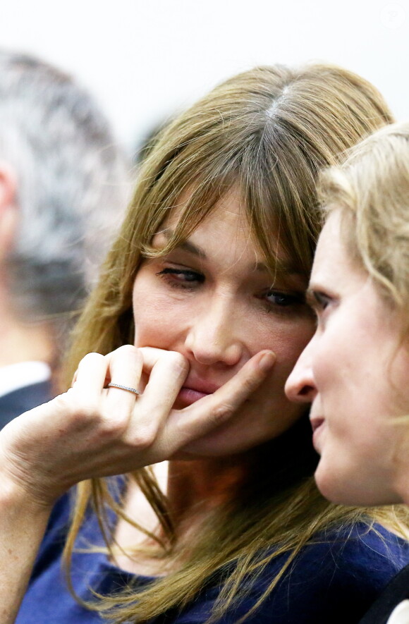 Carla Bruni-Sarkozy et Nathalie Kosciusko-Morizet lors du meeting de Nicolas Sakozy à Boulogne-Billancourt le 25 septembre 2014