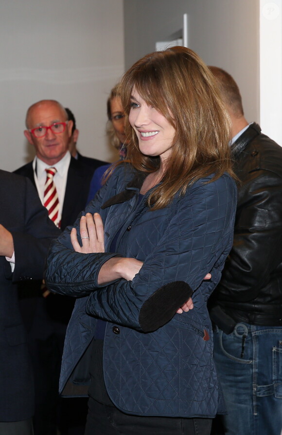 Carla Bruni-Sarkozy lors du meeting de Nicolas Sarkozy à Boulogne-Billancourt le 25 novembre 2014