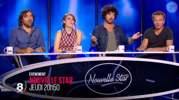 Les membres du jury - Bande-annonce du premier épisode de "Nouvelle Star 2015" sur D8. Jeudi 27 novembre 2014.