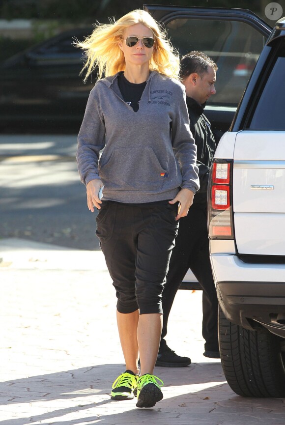 Gwyneth Paltrow se rend à son cours de gym à Brentwood, le 16 novembre 2014.
