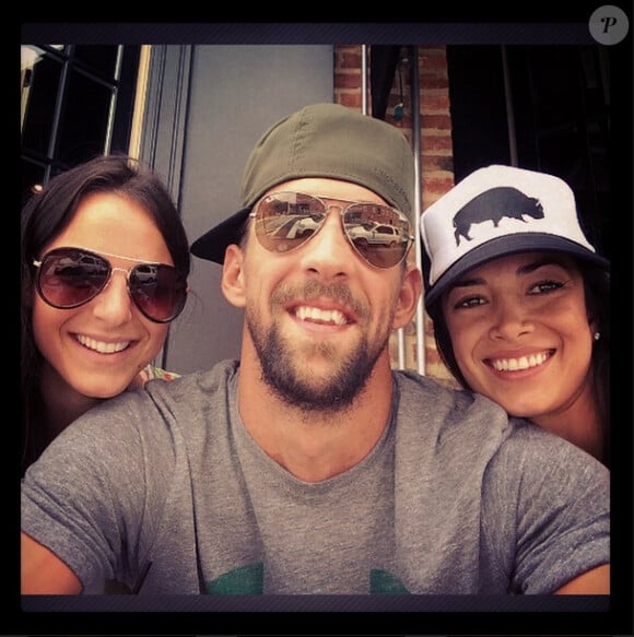 Michael Phelps, Nicole Johnson et une amie -photo publiée sur le compte Instagram de Nicole Johnson, le 21 août 2014