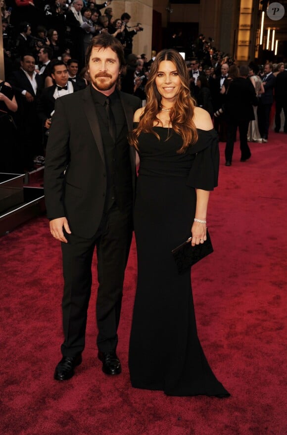 Christian Bale et sa femme Sibi Blazic - 86ème cérémonie des Oscars à Hollywood, le 2 mars 2014.