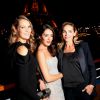 Camille Lou, Sofia Essaïdi et Claire Keim lors de la soirée de lancement de l'album Forever Gentlemen 2 le 1er octobre 2014 à bord de la péniche Le Paris, au pied de la Tour Eiffel. Sortie du disque le 20 octobre.