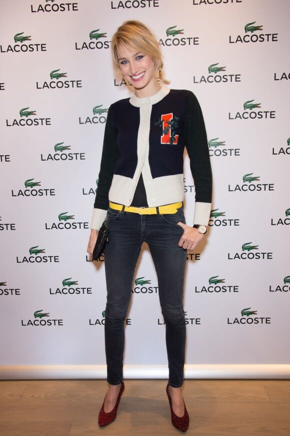 Exclusif - Pauline Lefèvre assiste à la soirée d'inauguration du nouveau concept store Premium Lacoste, situé Rue de Sèvres, à Paris. Le 2 décembre 2014.
