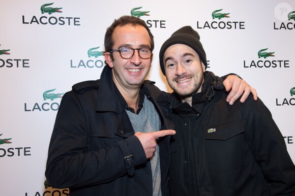 Exclusif - Cyrille Eldin et Kyan Khojandi assistent à la soirée d'inauguration du nouveau concept store Premium Lacoste, situé Rue de Sèvres, à Paris. Le 2 décembre 2014.