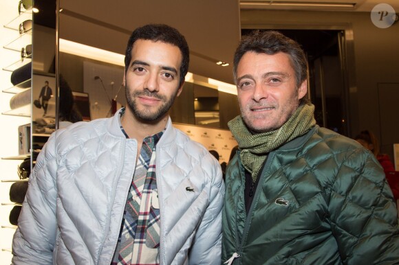 Exclusif - Tarek Boudali et Philippe Dajoux assistent à la soirée d'inauguration du nouveau concept store Premium Lacoste, situé Rue de Sèvres, à Paris. Le 2 décembre 2014.