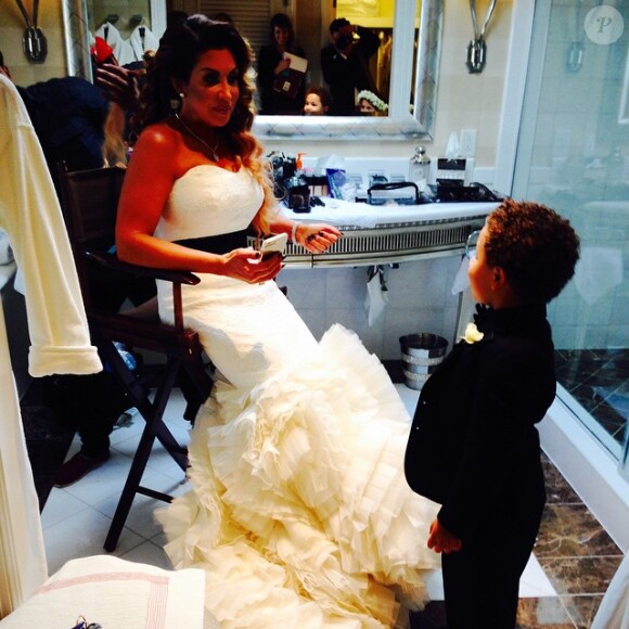 Krista Joiner et son fils Gatlyn lors de son mariage avec Xzibit le samedi 29 novembre, près de Laguna Beach.