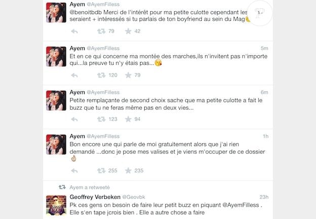 Ayem Nour clashe Caroline Receveur et Nabilla sur Twitter en mai 2014.
