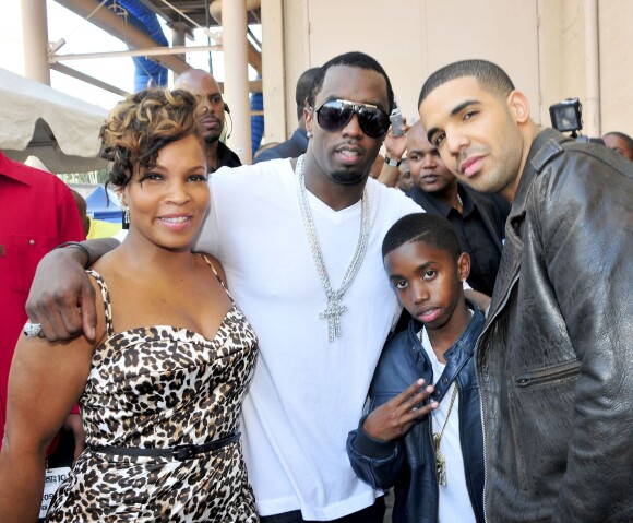 Free, Diddy, son fils Christian et Drake aux BET Awards 2010 à Los Angeles.