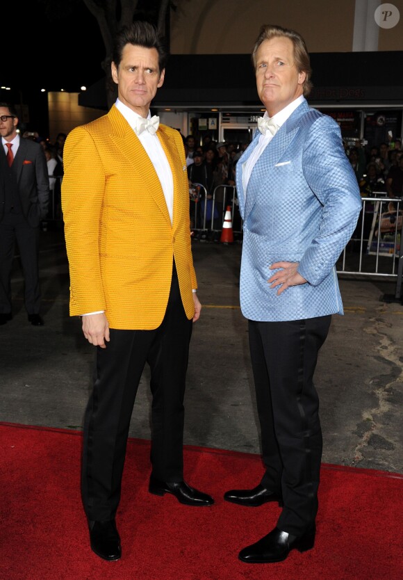 Jim Carrey et Jeff Daniels lors de l'avant-première du film Dumb & Dumber De à Los Angeles le 3 novembre 2014