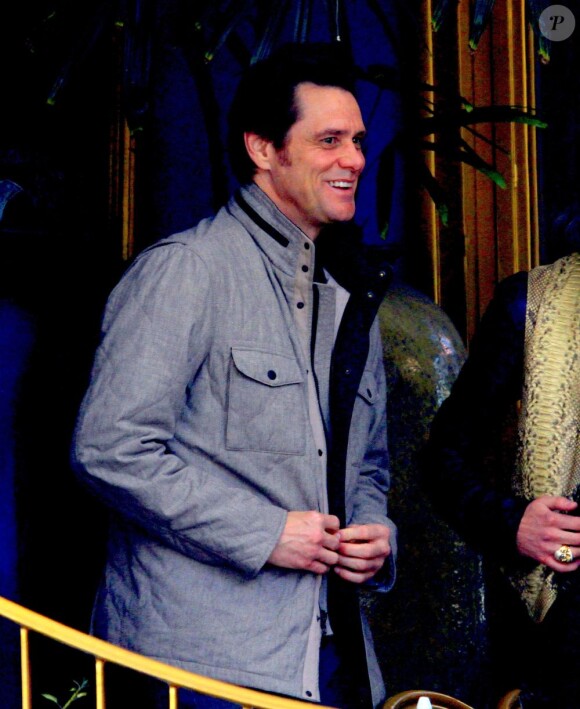 Jim Carrey et Steven Tyler vont déjeuner au restaurant "The Little Door" avec des amis à West Hollywood, le 10 mars 2013.