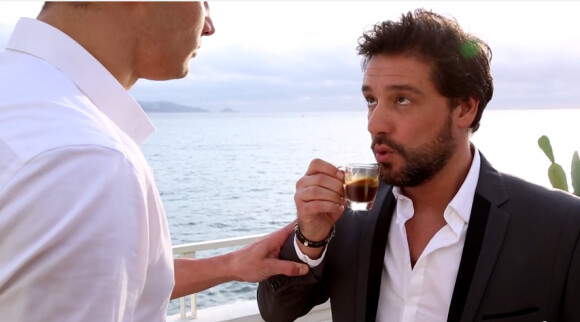 Titoff et Florent Manaudou dans une parodie de la publicité Nespresso avec Jean Dujardin et George Clooney