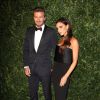 David Beckham et sa femme Victoria lors de la soirée des Evening Standard Theatre Awards à Londres le 30 novembre 2014 au London Palladium