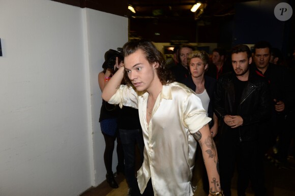 Harry Styles, dans les coulisses des NRJ Music Awards 2014 à Cannes, le samedi 13 décembre 2014.