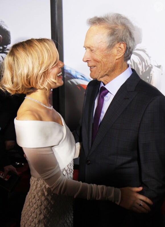 Clint Eastwood, Sienna Miller à la première du film "American Sniper" à New York, le 15 décembre 2014.