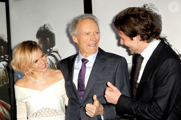 Sienna Miller, Clint Eastwood, Bradley Cooper at the premiere of American Sniper in New York City, NY, USA, December 15, 2014. Photo by Aurora Rose/Startraks/ABACAPRESS.COM16/12/2014 - New York City