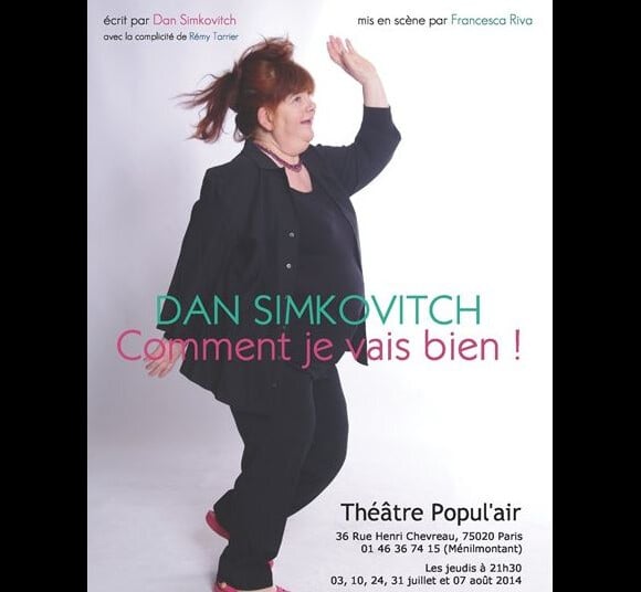L'affiche du one woman show de Dan Simkovitch, Comment je vais bien !