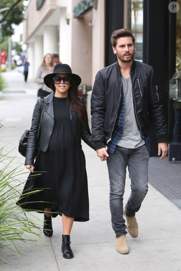 Kourtney Kardashian et Scott Disick à Beverly Hills, Los Angeles, le 5 décembre 2014.