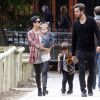 Exclusif - Kourtney Kardashian, son compagnon Scott Disick et leurs enfants Mason and Penelope Disick à Paris, le 27 mai 2014.