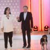 Nana Mouskouri, Michel Drucker et sa chienne Isia pour l' Enregistrement de l'émission "Vivement Dimanche" à Paris le 26 novembre 2014. 