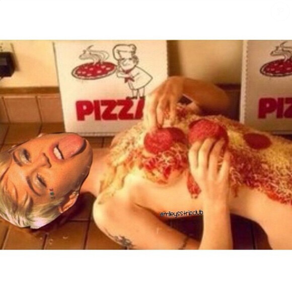 Miley Cyrus, photomontage sur son compte Instagram, décembre 2014