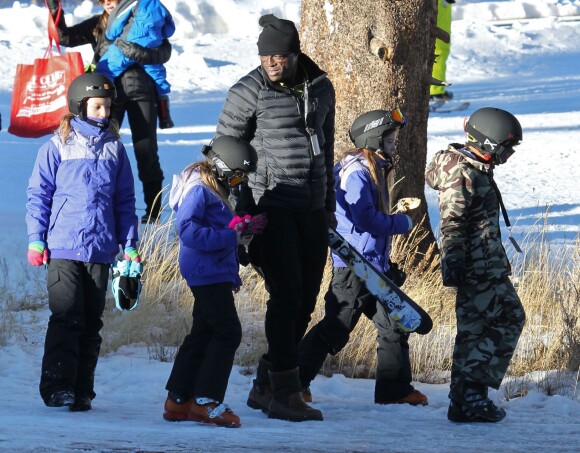 Seal fait du ski avec ses enfants Leni et Henry au Mammoth Mountain Resort à Mammoth, le 28 décembre dernier.