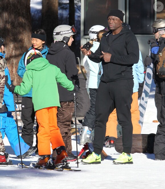 Seal et ses enfants Lou et Henry au Mammoth Mountain Resort à Mammoth, le 29 décembre 2014 