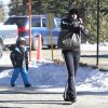 Exclusif - Paula Patton et son fils Julian passent quelques jours de vacances dans la station de ski de Mammoth. Le 31 décembre 2014