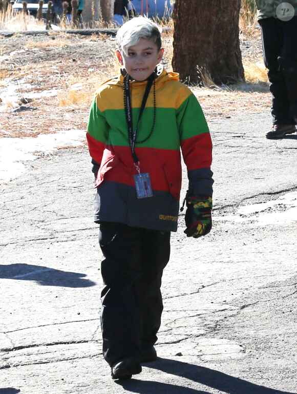 Gwen Stefani fait du ski en famille avec son mari Gavin Rossdale et leurs enfants Zuma, Kingston et Apollo dans la station de ski de Mammoth Mountain en Californie, le 2 janvier 2015