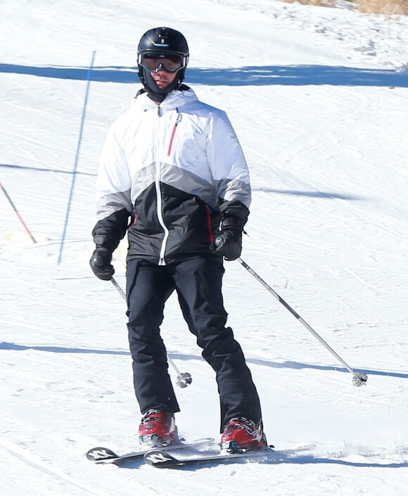 Gwen Stefani fait du ski en famille avec son mari Gavin Rossdale et leurs enfants Zuma, Kingston et Apollo dans la station de ski de Mammoth Mountain en Californie, le 2 janvier 2015