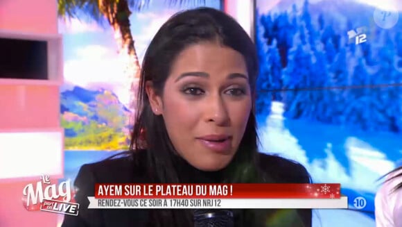 Ayem Nour, très émue, retrouve Matthieu Delormeau et Benoit dans Le Mag de NRJ12, le 5 décembre 2014