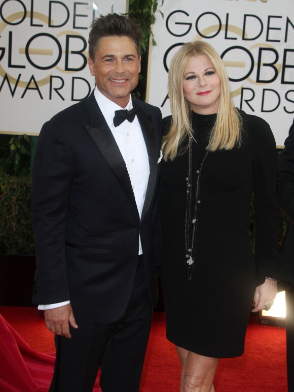 Rob Lowe et sa femme Sheryl Berkoff à la 71eme ceremonie des Golden Globe Awards a Beverly Hills, le 12 janvier 2014. 