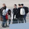Katy Perry arrive avec son compagnon Dj Diplo (Wesley Pentz), ses amis et des membres de sa famille ( 70 personnes au total) en jet privé à l'aéroport du Bourget le 26 octobre 2014