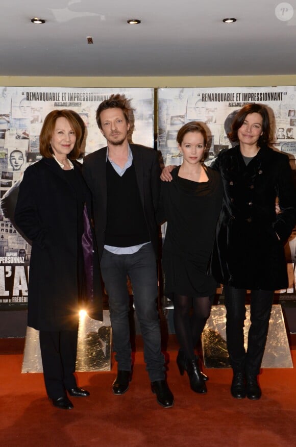Nathalie Baye, Frédéric Tellier, Chloé Stefani, Marianne Denicourt - Avant-première du film L'Affaire SK1 à Paris le 5 janvier 2015