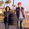 Exclusif - Jennifer Love Hewitt et son mari Brian Hallisay se promenent avec leur fille Autumn James a Santa Monica le 16 janvier 2014. 