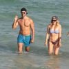 Ellie Goulding et son compagnon Dougie Poynter en vacances à Miami à la plage le 5 janvier 2015 january 05