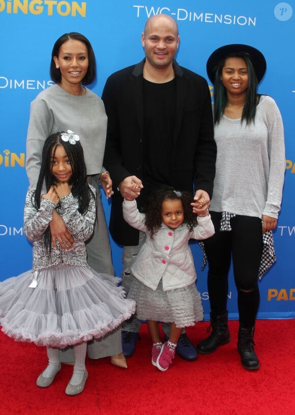Melanie Brown (Mel B), son mari Stephen Belafonte et ses enfants Angel, Madison et Phoenix - Première du film "Paddington" au Chinese Theatre à Hollywood. Le 10 janvier 2015 