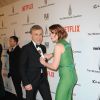 Christoph Waltz et Ruth Wilson assistent à l'after-party des Golden Globes, organisée par The Weinstein Company et Netflix, au Robinsons May Lot. Los Angeles, le 11 janvier 2015.